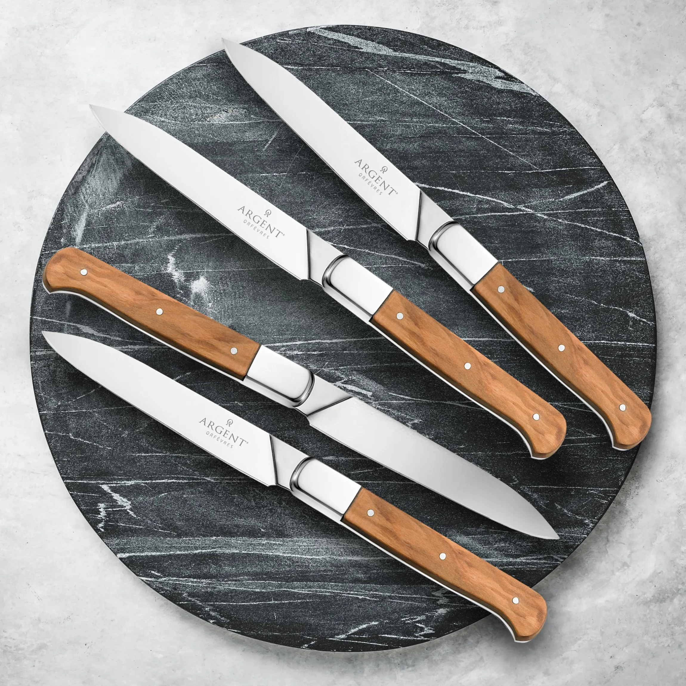 Argent Lynden Olive Wood Steak Knives, Set of 4