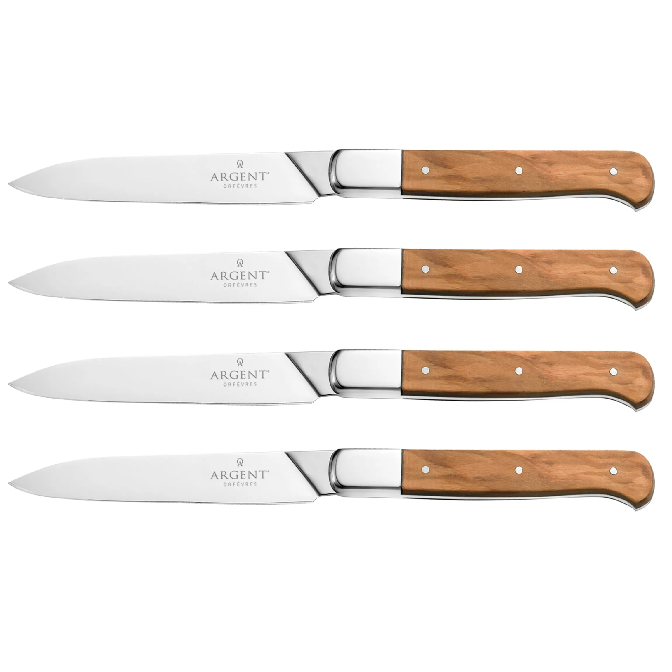 Argent Lynden Olive Wood Steak Knives, Set of 4