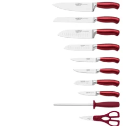Argentum Red 14-Piece Cutlery Block Set