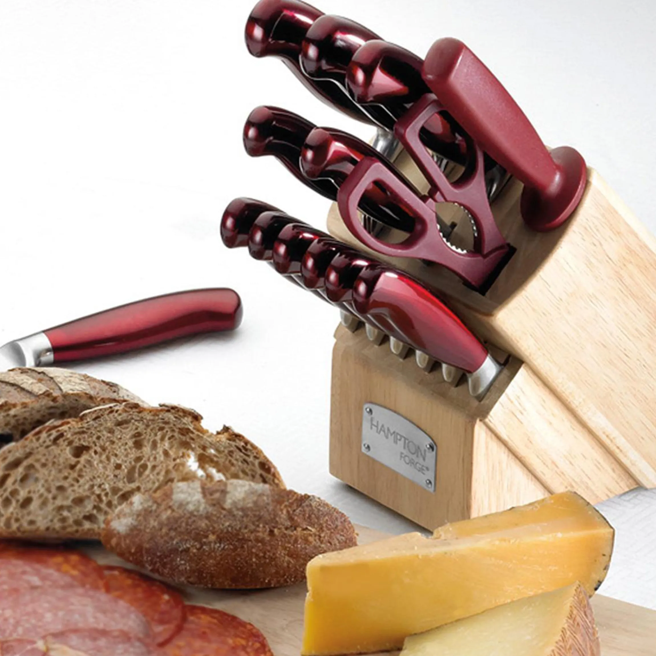 Argentum Red 14-Piece Cutlery Block Set