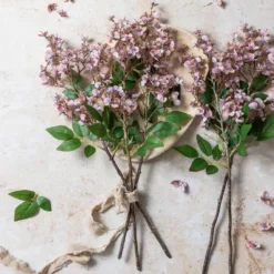 Artificial Blush Japanese Cherry Stem