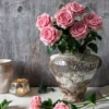 Artificial Real Touch Peach Rose Stem
