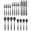 Averie Black Satin 20-Piece Flatware Set