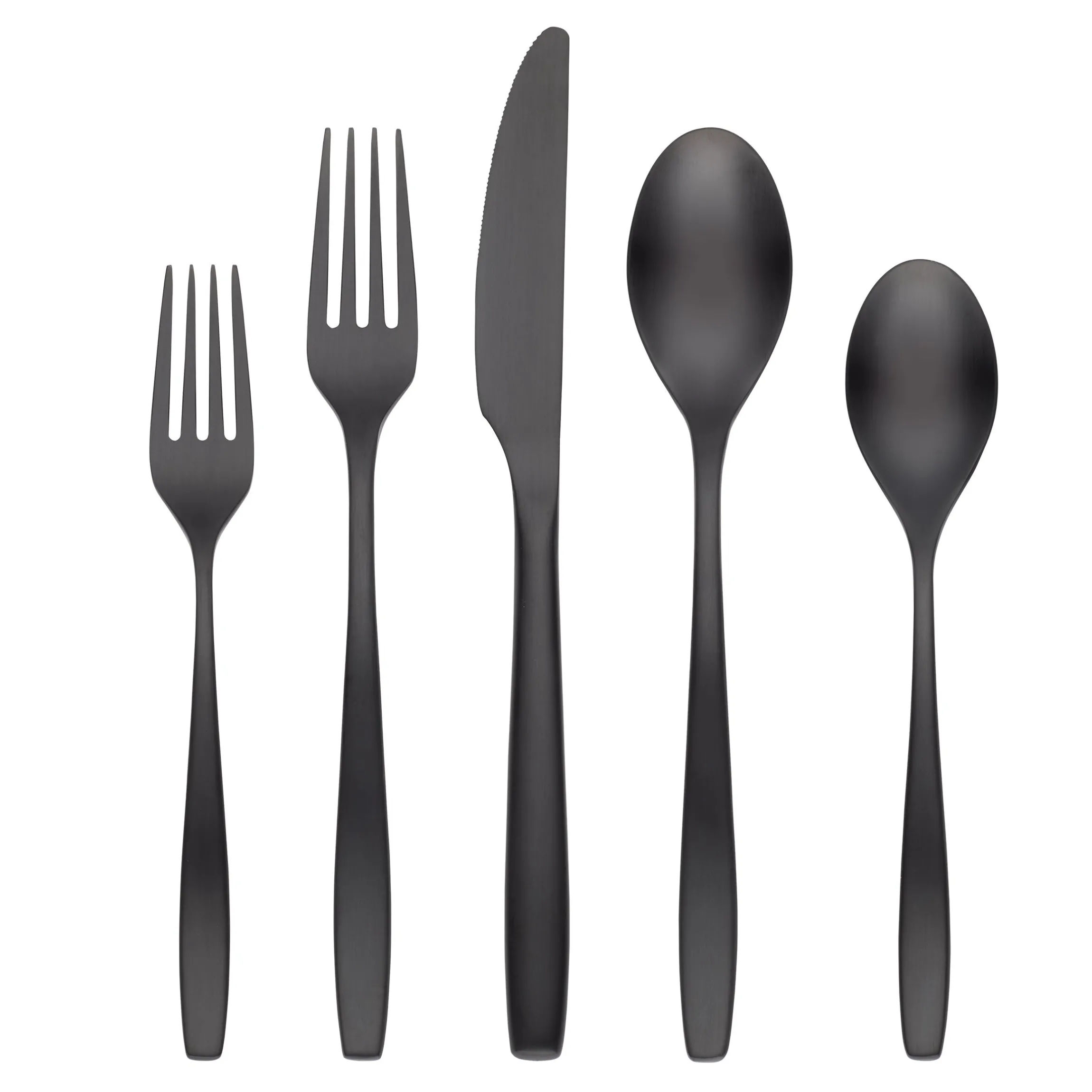 Averie Black Satin 20-Piece Flatware Set