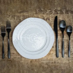 Averie Black Satin 20-Piece Flatware Set