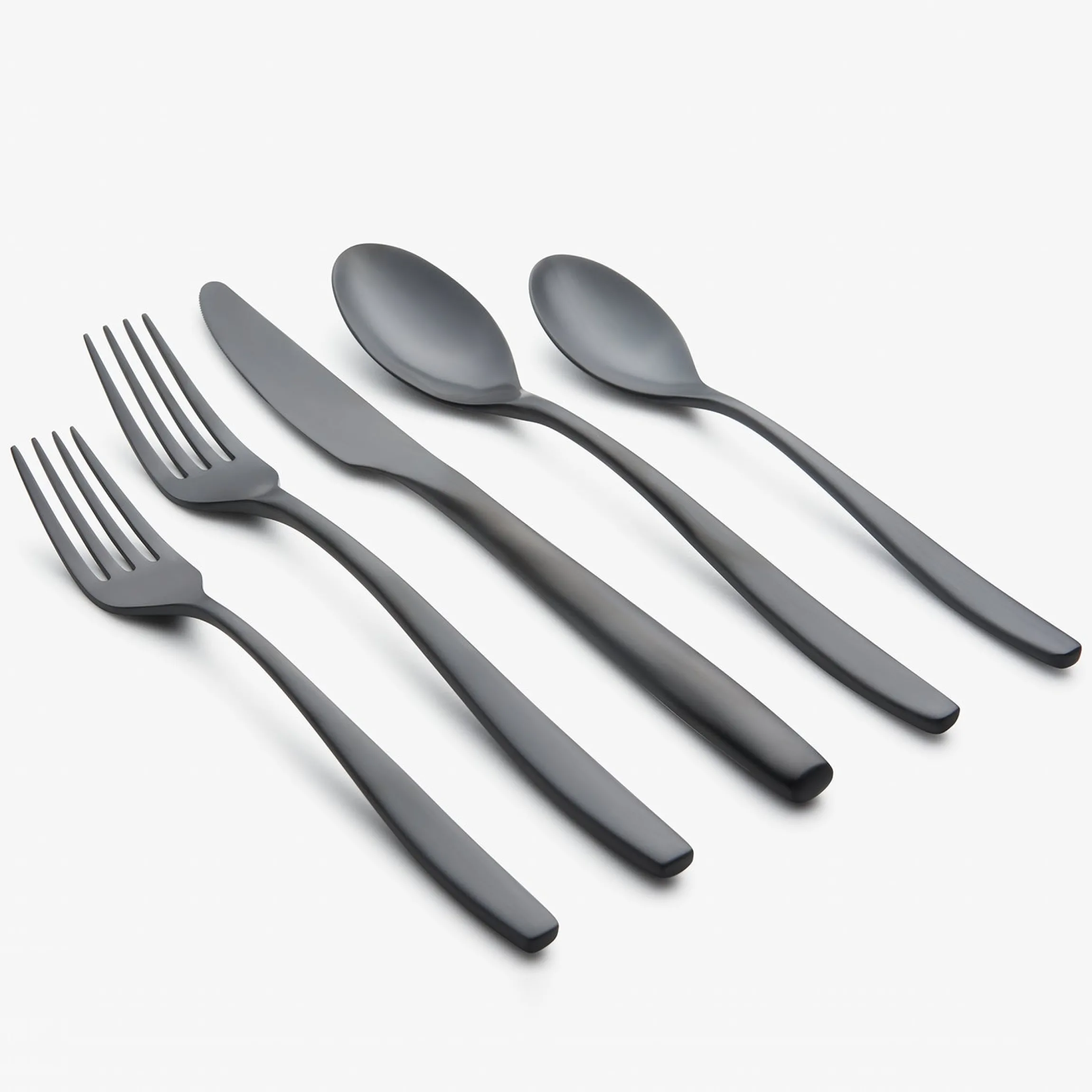 Averie Black Satin 20-Piece Flatware Set