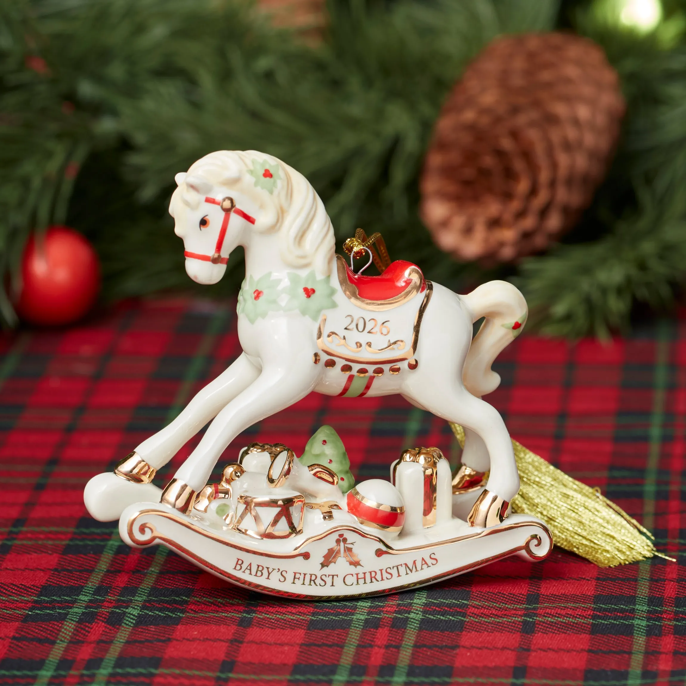 2026 Baby's 1st Christmas Vintage Rocking Horse Ornament