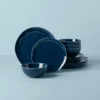 Bay Colors Blue 12-Piece Dinnerware Set