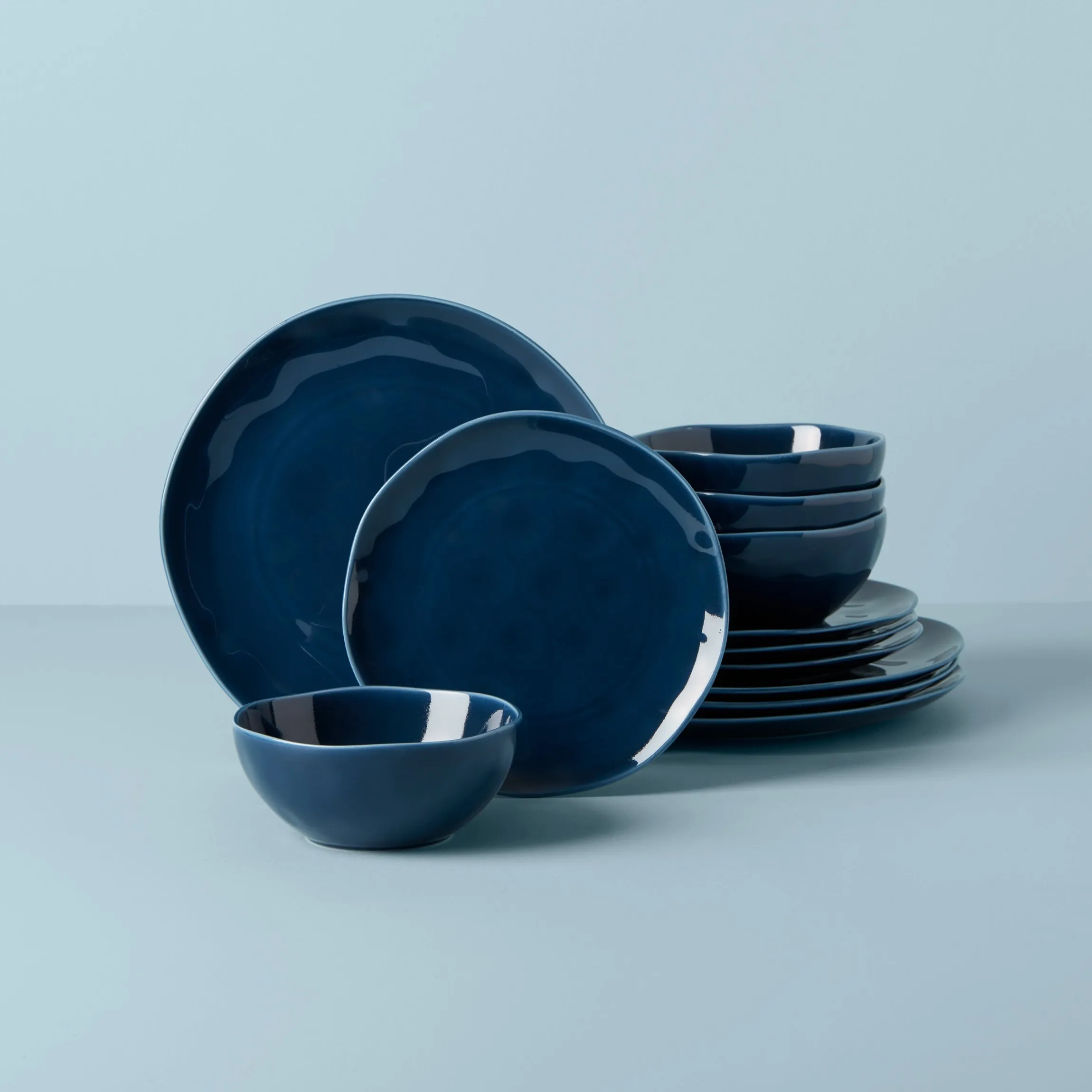 Bay Colors Blue 12-Piece Dinnerware Set