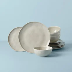 Bay Colors Grey 12-Piece Dinnerware Set