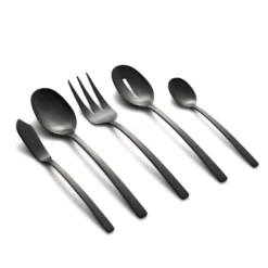 Beacon Black Satin 45-Piece Flatware Set