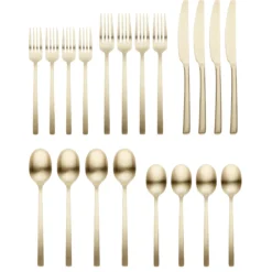 Beacon Champagne Satin 20-Piece Flatware Set