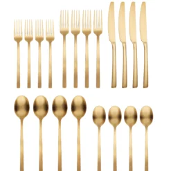 Beacon Gold Satin 20-Piece Flatware Set