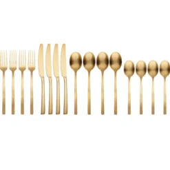 Beacon Gold Satin 16-Piece Flatware Set