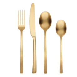 Beacon Gold Satin 16-Piece Flatware Set