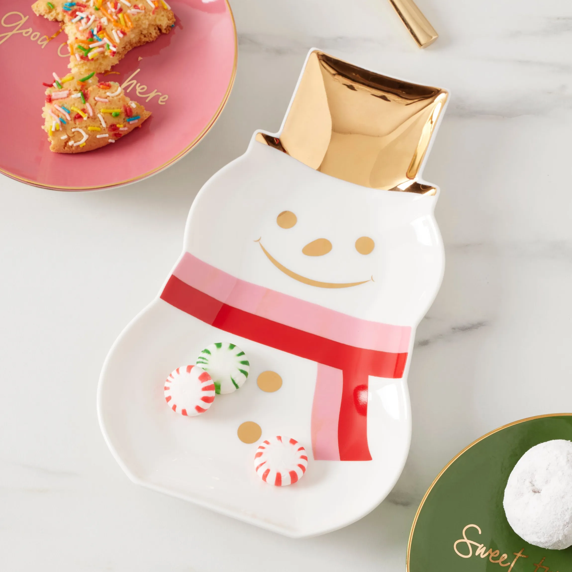 Be Jolly Snowman Candy Dish