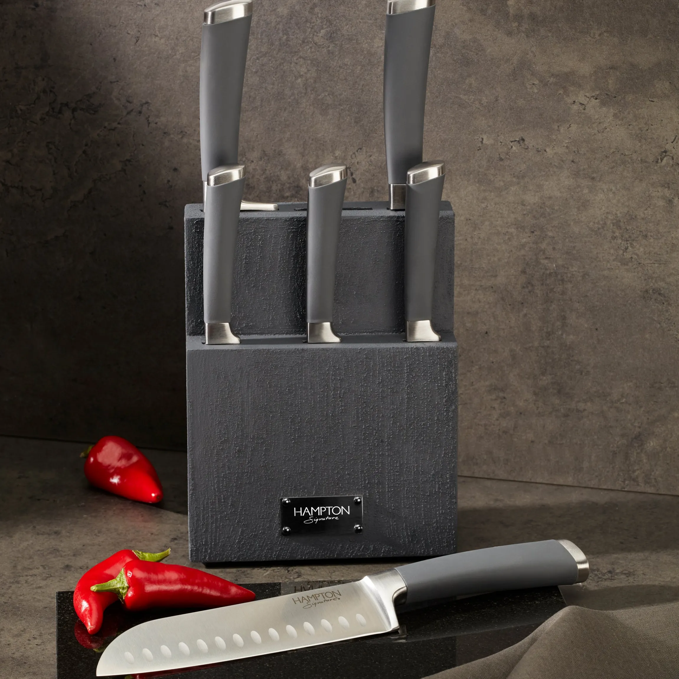 Beton 7-Piece Cutlery Block Set