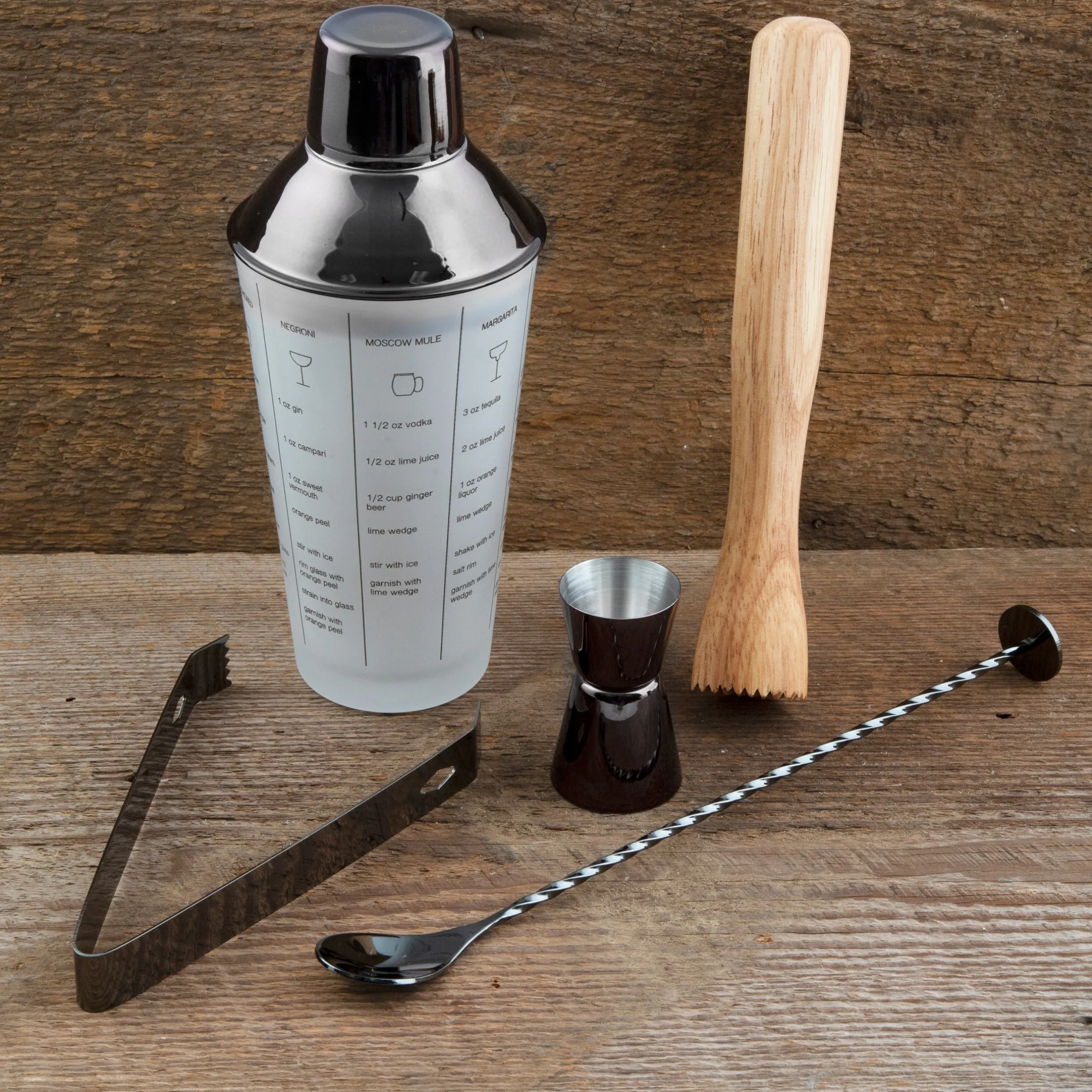 Black Mixology 5-Piece Tool Set