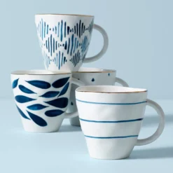 Blue Bay Dessert Mugs, Set of 4