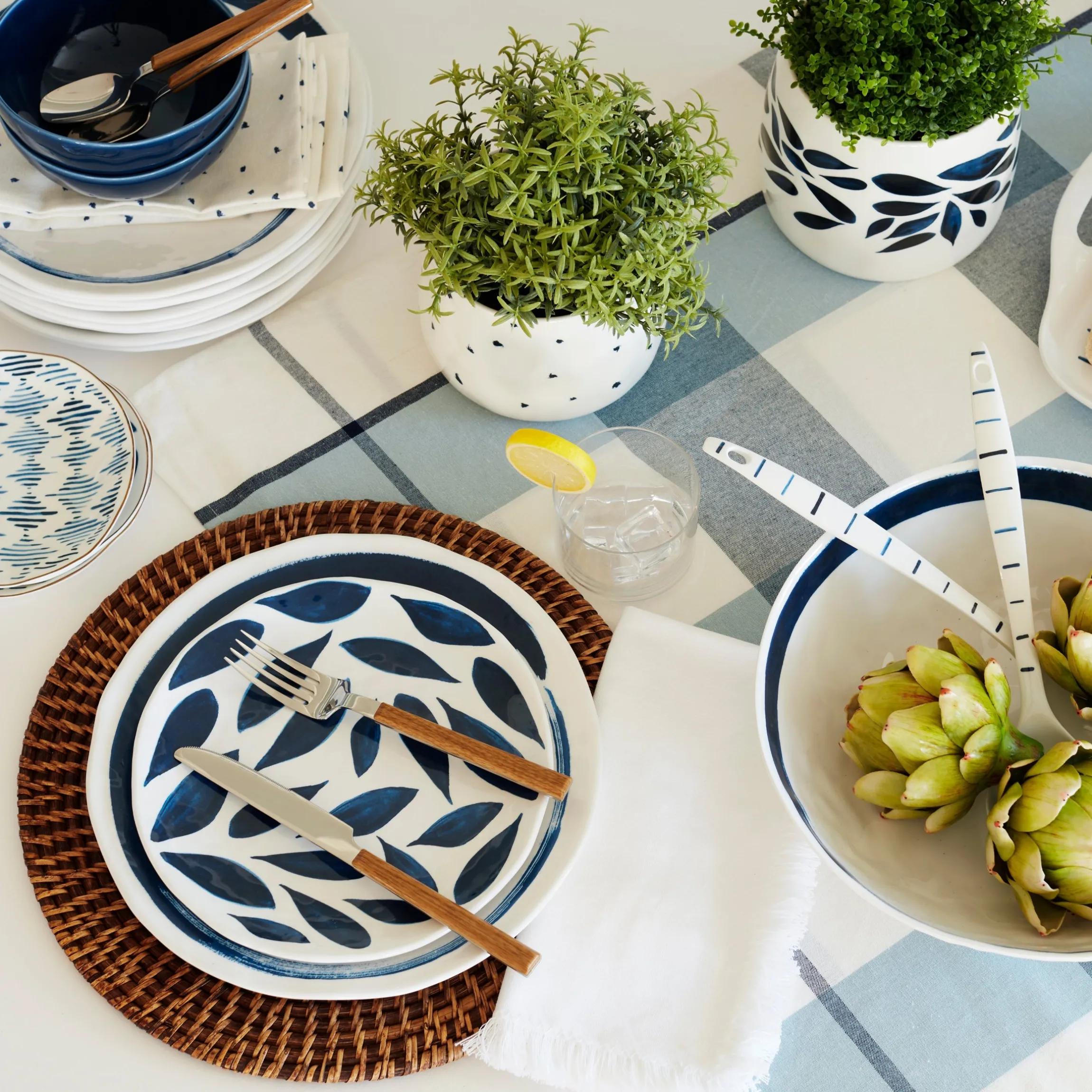 Blue Bay Melamine 20-Piece Dinnerware Set