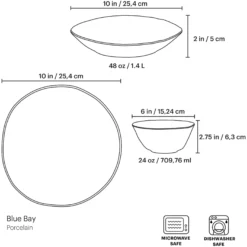 Blue Bay 12-Piece Dinnerware Set