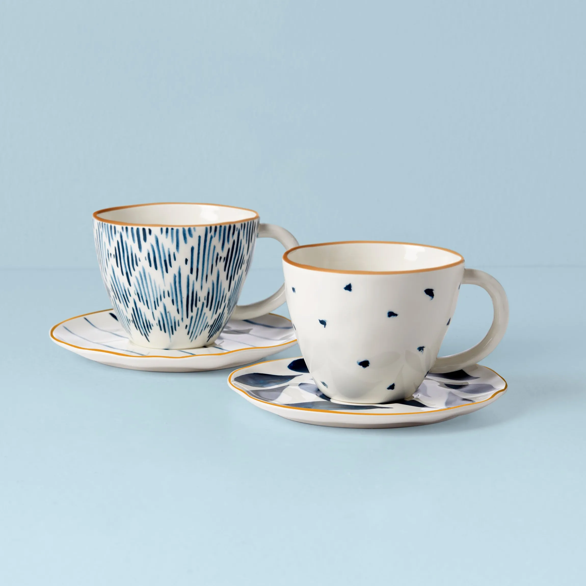 Blue Bay 4-Piece Teacup & Saucer Set