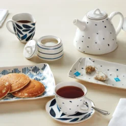 Blue Bay 4-Piece Teacup & Saucer Set