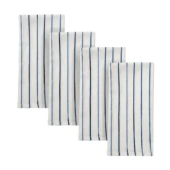Blue Bay Stripe Dinner Napkins, Set of 4