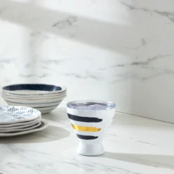 Blue Bay Stripe Stainless Steel Cocktail Tumbler