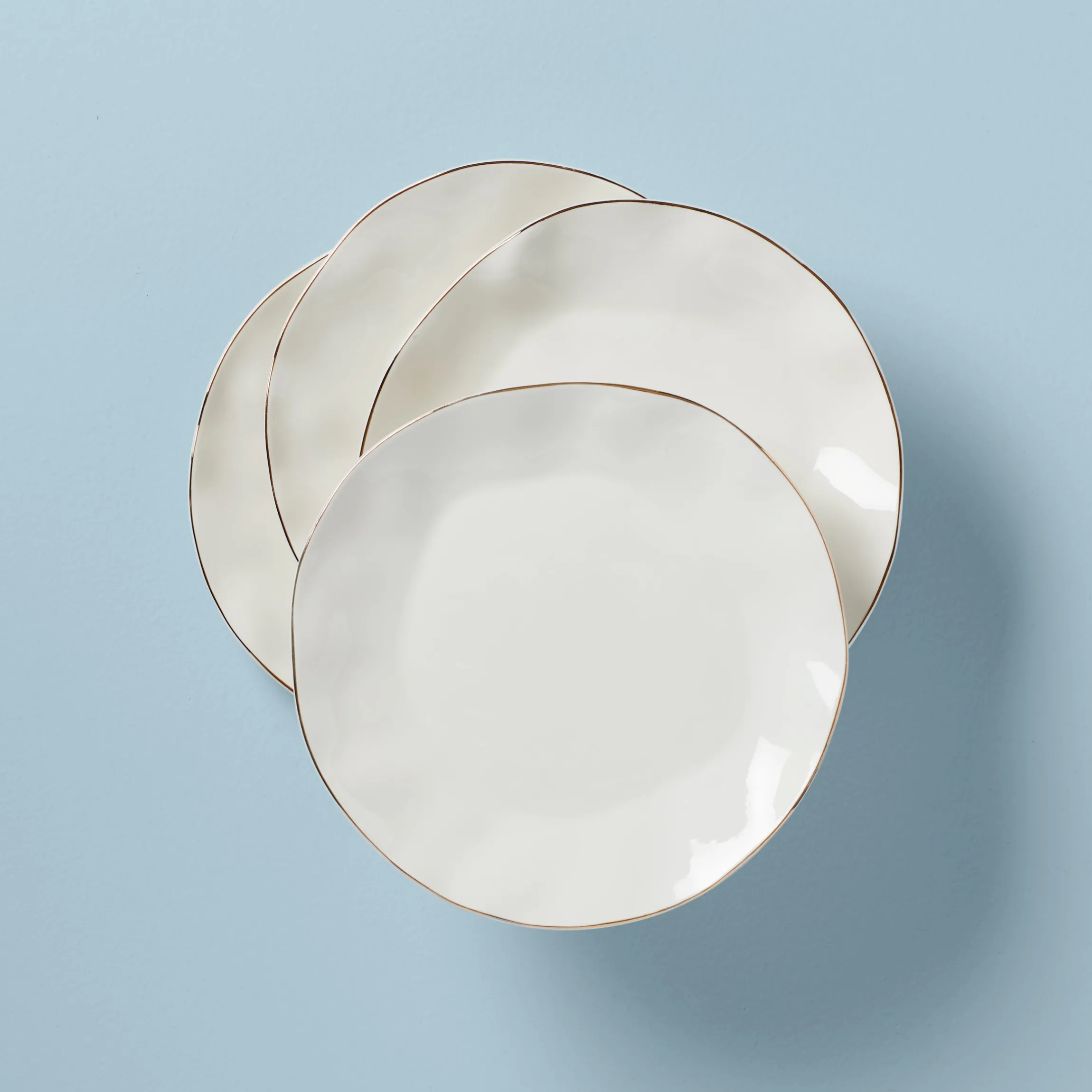 Blue Bay White Dinner Plates, Set of 4