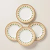 British Colonial Bamboo Accent Plates, Set of 4