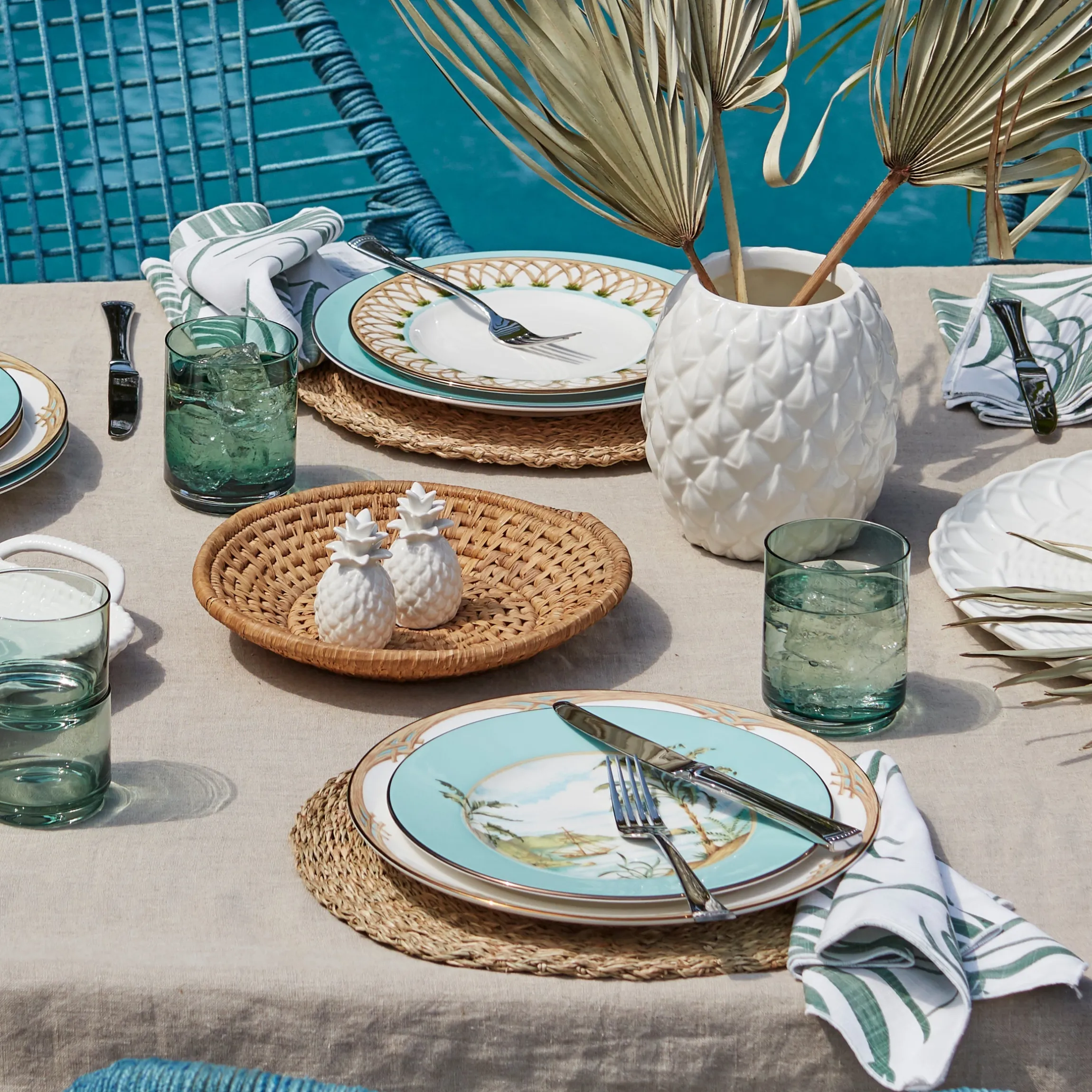 British Colonial Bamboo Accent Plate