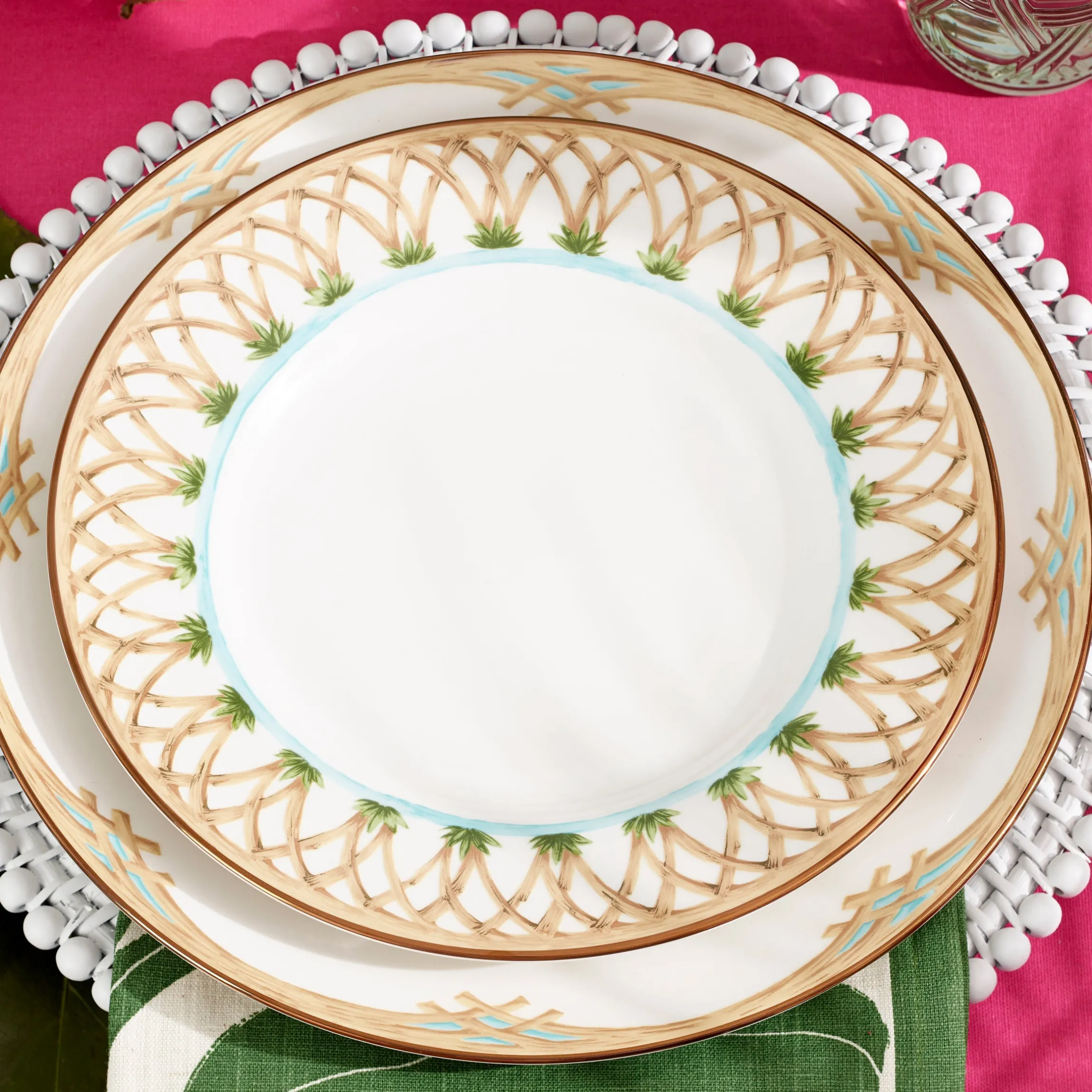 British Colonial Bamboo Accent Plate