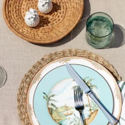 British Colonial Bamboo Dinner Plate