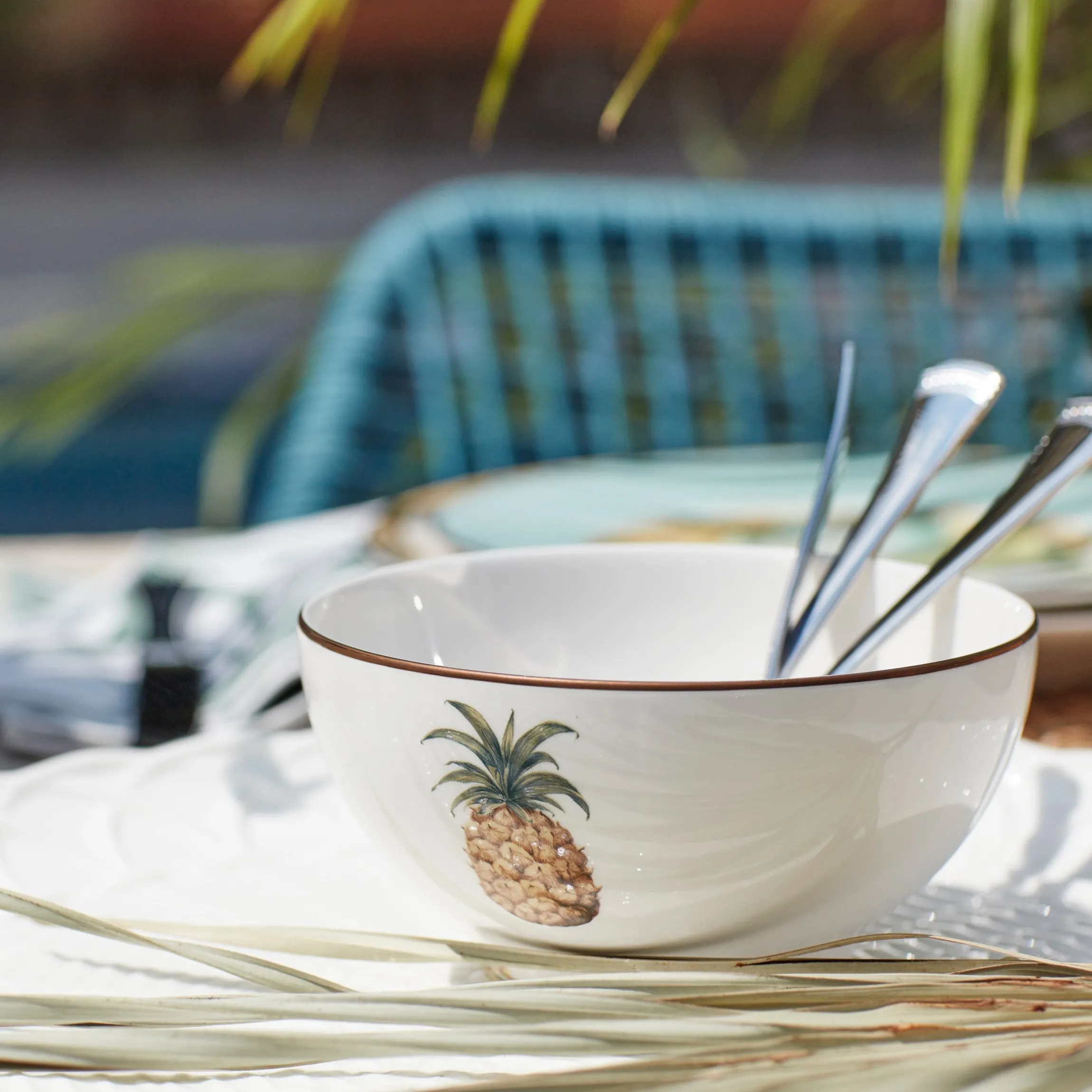 British Colonial Bamboo Rice Bowl