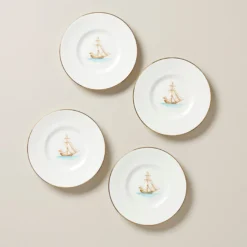 British Colonial Tradewinds Party Plates, Set of 4