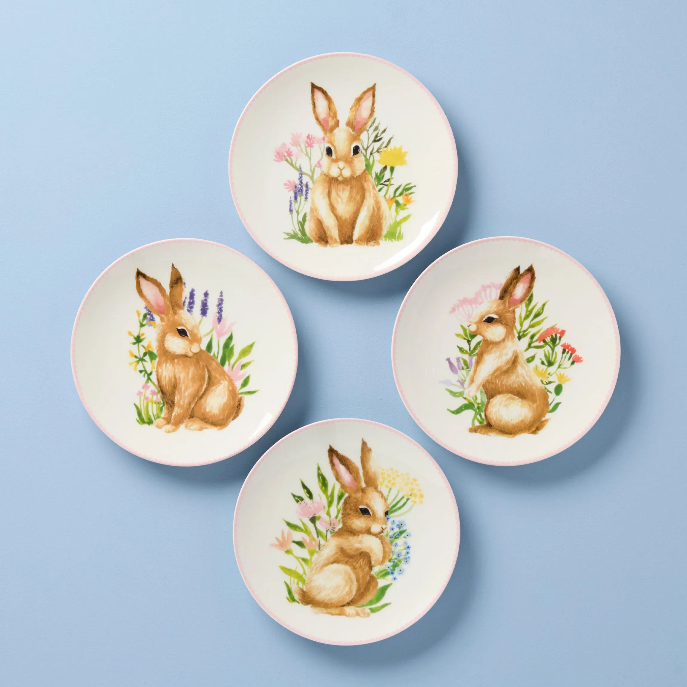 Bunny Accent Plates, Set of 4
