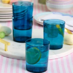 Bunny Hop Stackable Blue Tall Glasses, Set of 6