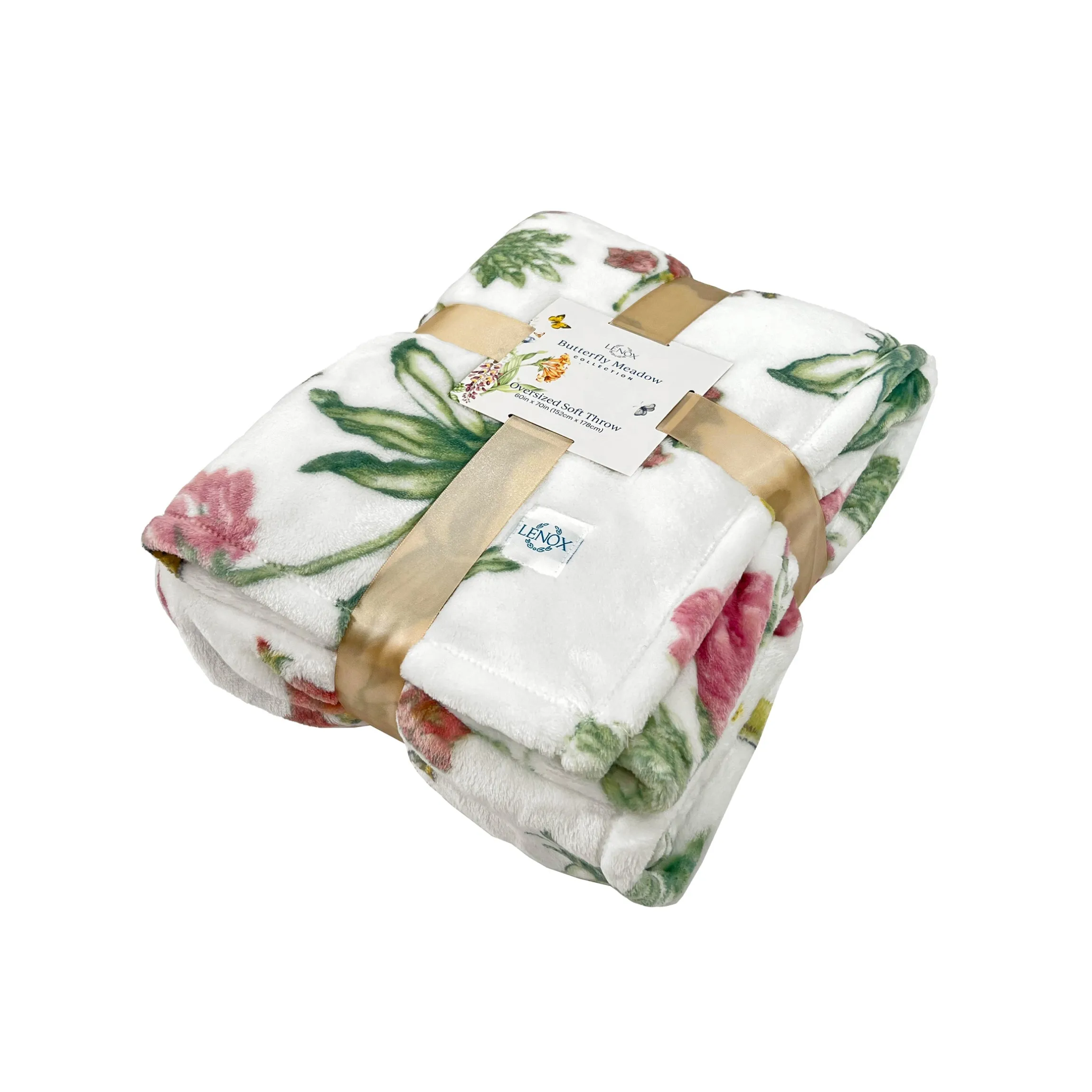 Butterfly Meadow Bloom Pink Throw Blanket