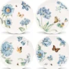 Butterfly Meadow Blue Dessert Plates, Set of 4