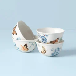 Butterfly Meadow Blue Dessert Bowls, Set of 4