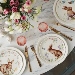 Butterfly Meadow Bunny Accent Plates, Set of 4