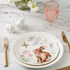 Butterfly Meadow Bunny Accent Plates, Set of 4