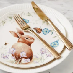 Butterfly Meadow Bunny Accent Plates, Set of 4