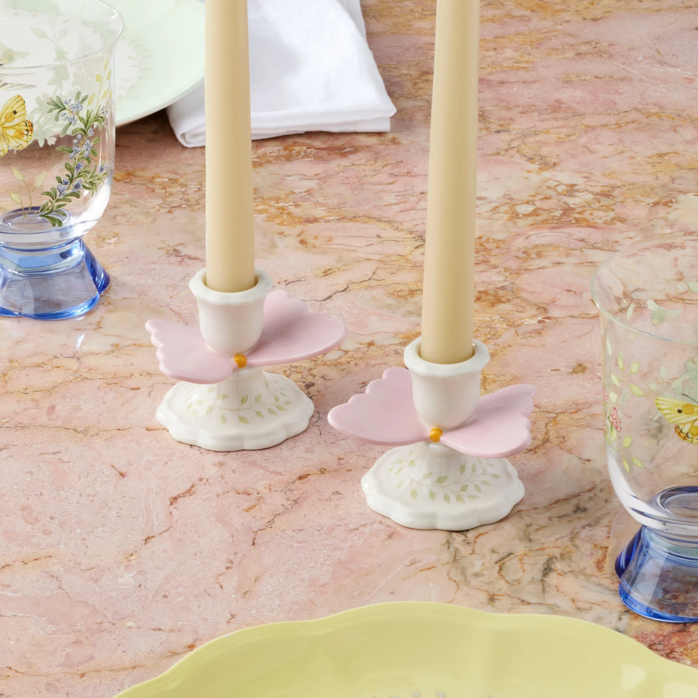 Butterfly Meadow Candlestick Holders, Set of 2