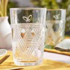 Butterfly Meadow Clear Tall Glasses, Set of 4