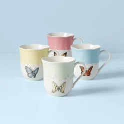 Butterfly Meadow Colors Mugs, Set of 4