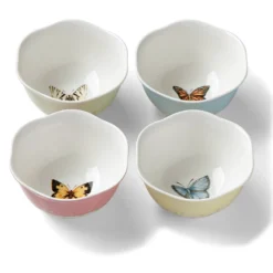 Butterfly Meadow Colors 4-Piece Dessert Bowl Set