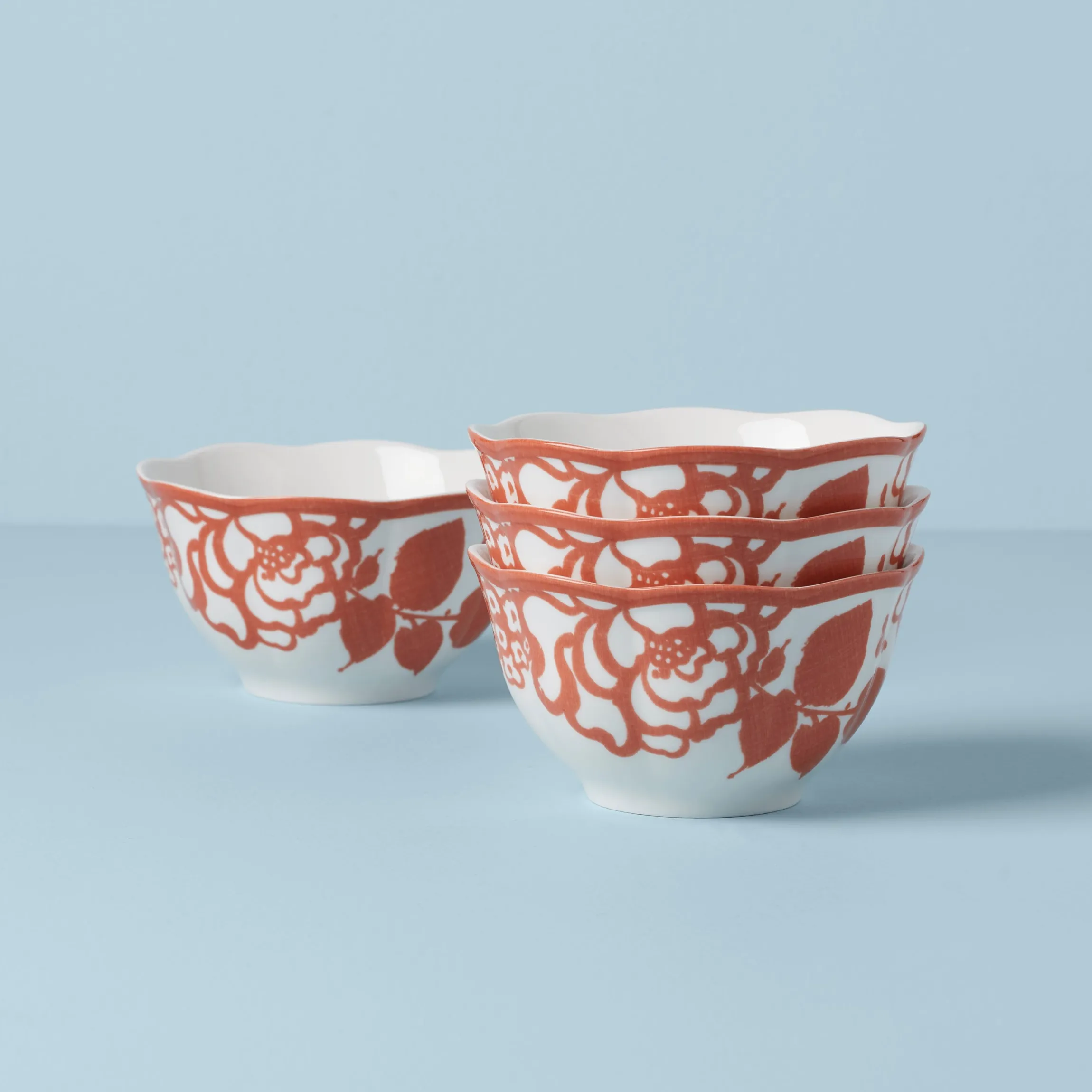 Butterfly Meadow Cottage Saffron Rice Bowls, Set of 4