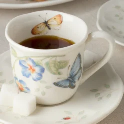 Butterfly Meadow Espresso Cup & Saucers, Set of 4